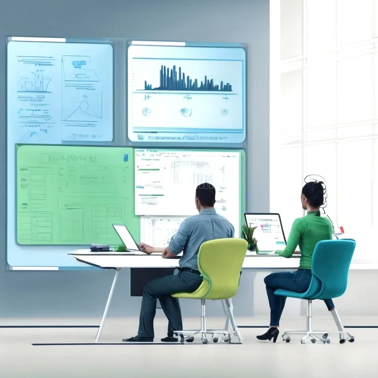 Developers collaborating on business software architecture